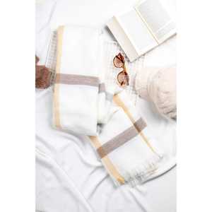 Women's <b>Black</b> Patterned <b>Fur</b> Scarf-<b>Shawl</b> 70x180 SAL1234 - Product Image 1