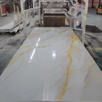 Panneau mural UV haute brillance de 3 mm, plaque en PVC imperméable imitation marbre, panneau mural alternatif au marbre pour la décoration intérieure