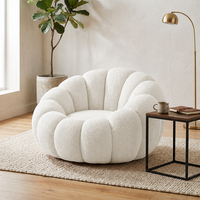 Canapé paresseux moderne en tissu peluche, gain de place, siège individuel pour salon et chambre à coucher