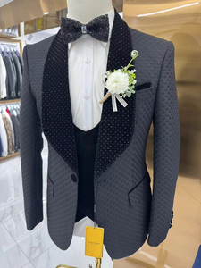 2025 abiti da sposa con motivo floreale giacca formale da uomo con pantaloni gilet 3 pezzi da sposo abito Slim Fit - Product Image 4
