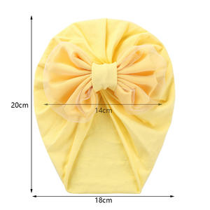 Liquidation vente nouvelle arrivée en mousseline de soie nœud chapeau coloré bébé doux haute extensible élastique Turban Top vente bébé Turban - Product Image 6