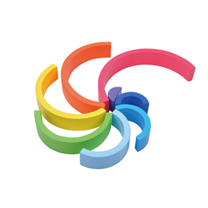 Arc en bois à empiler, jouets <span class=keywords><strong>pour</strong></span> bébé, pont arc-en-ciel, grand brinquedo, puzzle arc-en-ciel - Product Image 5