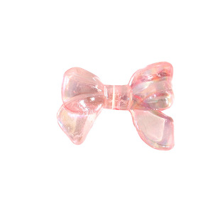 Cuentas de Acrílico Lucite con Forma de Lazo y Agujero para Hacer Joyería DIY, Decoración de Cadenas para Teléfonos y Collares, Surtido Mixto de Color Rosa - Product Image 5