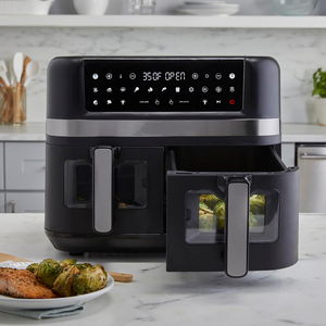 Smart Digital <b>Control</b> Double Basket Air Fryer Oven 8-10L Capacity Oilless Cooking Energy Efficient Versatile French Hotel - Product Image 2