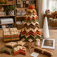 Kit de sapin de Noël matelassé DIY de haute qualité, best-seller transfrontalier, design 3D superposé, style moderne minimaliste, décorations classiques