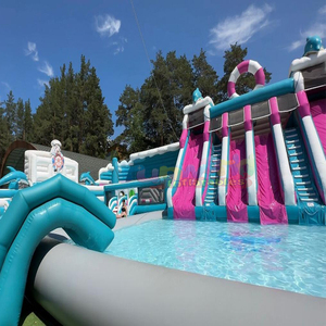 Giant outdoor summer party jumpers commercial water slide jumping castle for kids <b>inflatable</b> with water park - Product Image 3