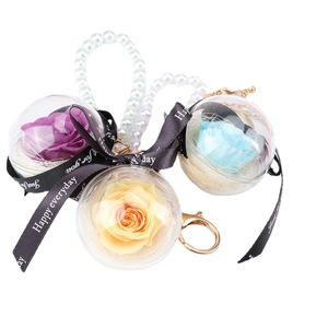 5.5cm éternelle Rose fleur acrylique boule porte-clés conservé fleur sac pendentif voiture suspendu préservé fleur porte-clés - Product Image 3