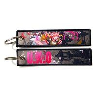 Porte-clés brodé personnalisé sur le thème de l'anime japonais pour motos, voitures, sacs à dos, cadeaux, jet tag