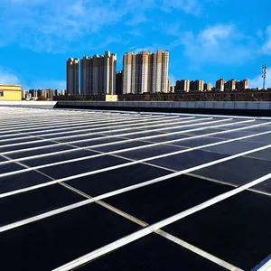 بلاط سقف منحني بالطاقة الشمسية نظام طاقة فوتوضوئية يولد الطاقة بلاط سقف بالطاقة الشمسية زجاجي BIPV