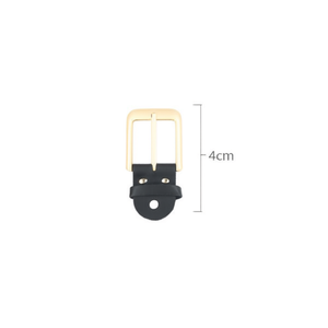 Fibbia per cintura ILAN da 4 cm in metallo color oro con passante in pelle nera per cinture 1 pz - Product Image 1