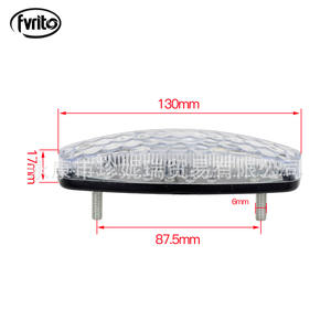 Fvrito – feu arrière LED 12V, 3 fils, rouge et blanc, pour ATV, moto, feu de frein arrière de remplacement, lentille transparente, matériau ABS - Product Image 2
