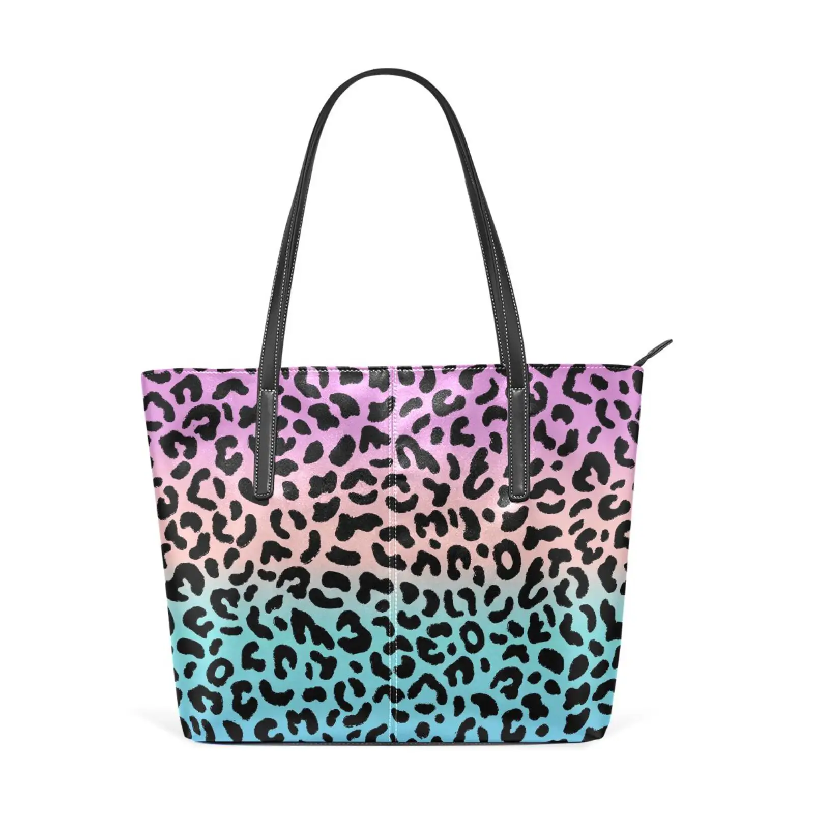 New Arrival Custom Pink Leopard Print Tote Bags High Quality Pu leather Tote Hand Bags Women