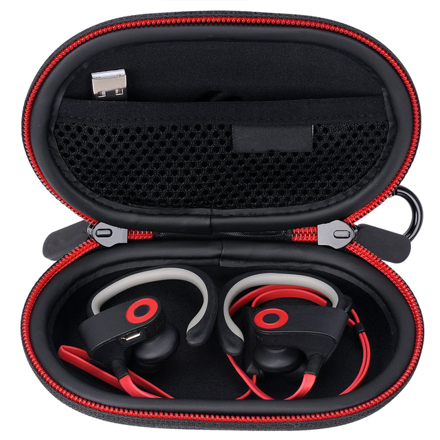 Custom Logo Shockproof Custom Logo Hard Eva Travel Bluetooth Earphone Case With Mesh Pockets Storage Earbud Bag Travel