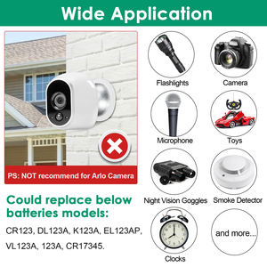Rapthor 1800mAh CR123A 3V Lithium-Batterien CR123 CR17345 Foto-Batterie für Taschenlampe Rauchmelder Alarmsystem Etc (16er-Pack) - Product Image 6
