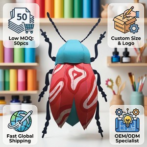 Adornos de Insectos de Papel 3D Pop-up de Diseño Original ZS-PC0057, Manualidades Intrincadas de Escarabajo y Mariquita Cortadas con Láser para Decoración del Hogar, Venta en Línea - Product Image 6