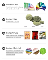 Tortue en peluche lestée personnalisée, animaux en peluche doux, jouet en peluche tortue de mer, peluches mignonnes de tortue, cadeau pour bébé