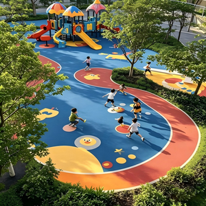 Safety EPDM <b>Rubber</b> Granules High Elastic Buffer Non Toxic Eco Friendly <b>Flooring</b> For Kids Amusement Park Playground - Product Image 1