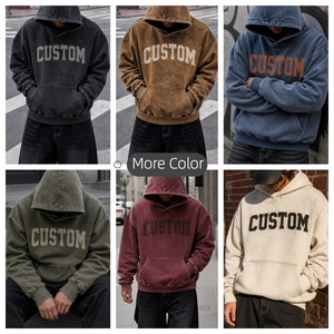 Sudadera con Capucha Personalizada con Logotipo, 400GSM, Lavado Ácido Vintage, Fabricada con Impresión Digital, Algodón Vintage para Hombre - Product Image 4