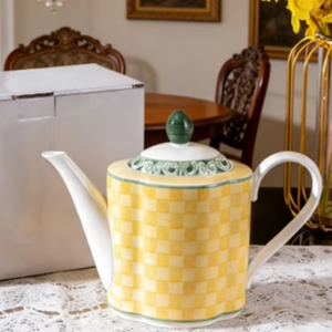 2026 New Arrived Vintage Big British Style Floral Decal Bone China Afternoon <b>Tea</b> 700ml coffee <b>pot</b> - Product Image 2