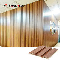 Panneau mural en PVC pour décoration intérieure, écologique, panneau mural en composite bois-plastique WPC, grain de bois, panneau mural rainuré pour revêtement