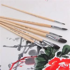 Ensemble de 6 pinceaux de peinture à l'huile, acrylique et aquarelle en forme de <span class=keywords><strong>noisette</strong></span>, pour artistes, fournitures et matériel d'art - Product Image 3