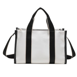 2025 nuove <span class=keywords><strong>tendenze</strong></span> da donna borsa per lo Shopping in tela di cotone grande borsa a tracolla con Logo personalizzato con cerniera portatile e pieghevole - Product Image 1