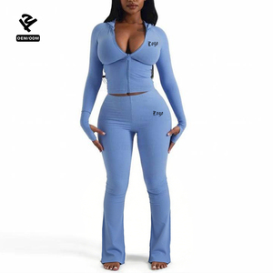 F5581 Ensemble Deux Pièces Vêtements pour <span class=keywords><strong>Femme</strong></span> Veste Courte Zippée Pantalon de Jogging Moulant Legging Entraînement Tenue de Sport Survêtements pour <span class=keywords><strong>Femme</strong></span> - Product Image 6