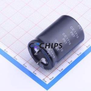 Condensateur électrolytique en aluminium à encliquetage ELM2DM681P35KT, composant traversant (THT), D25xL35mm 680uF 20% 200V 10mm - Product Image 2