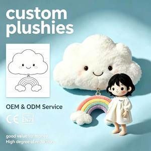 Peluche Personalizzato OEM a Forma di Nuvola Sorridente con Mini Arcobaleno, Giocattolo Morbido Kawaii per Arredamento Casa - Product Image 1