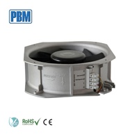 Ventilateur axial d'extraction haute efficacité 280x280x80mm, roulement à billes, pales en acier inoxydable, moteur EC sans balais 24/48VDC IP44