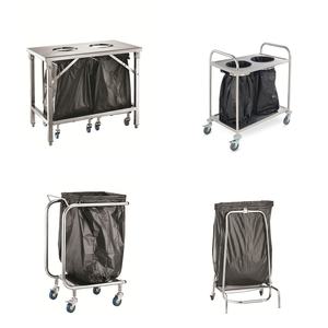 Chariot de collecte des déchets portable en acier inoxydable pour armoires de cuisine, pédale, porte-<span class=keywords><strong>sac</strong></span> <span class=keywords><strong>poubelle</strong></span> avec pince en caoutchouc - Product Image 6