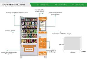 เครื่องจำหน่ายสินค้าอัตโนมัติแบบสั่งทำพิเศษพร้อมหน้าจอสัมผัสสำหรับอาหารและเครื่องดื่ม - Product Image 6