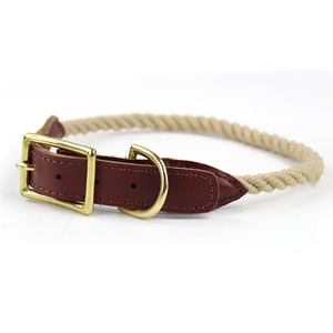 Tali kerah anjing tali Negara tahan lama kerah anjing kulit dengan fitting kuningan untuk anjing kecil - Product Image 4