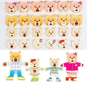 Rompecabezas de Madera para Vestir Personajes, Juguete Educativo Temprano para Niños, Bloques Educativos para el Reconocimiento de <span class=keywords><strong>Emociones</strong></span> - Product Image 3