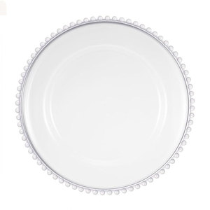 Assiettes de présentation en perles transparentes de 13 pouces en plastique perlé acrylique transparent assiettes de base <span class=keywords><strong>pour</strong></span> les événements de mariage - Product Image 1