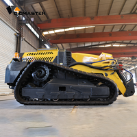 Robot broyeur forestier télécommandé diesel 75 CV, sur chenilles tout-terrain, pour la fauchage des pentes et l'entretien des brûlées et de la végétation