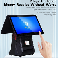 Système de caisse enregistreuse tout-en-un 15,6 pouces, Android Windows 10, écran tactile capacitif 10 points, double écran, machine de facturation, client