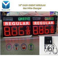Letrero LED para Exteriores de Precios de Gasolina con Pantalla Dual de Efectivo y Crédito, Tablero LED de Precios de Combustible Regular con Control Remoto para Gasolineras de EE. UU.