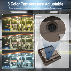 Iluminación LED para Cubiertas Everlight IP65 Resistente al Agua, 40/30/20W Ajustable, 3500K-5000K, DLC Certificado, Garantía de 5 Años, 150 Almacenes - Product Image 3