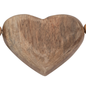 Ghirlanda di perline con accento a cuore in legno di mango per decorazioni domestiche, bagno, ufficio, scaffali e tavolini da caffè - Product Image 5