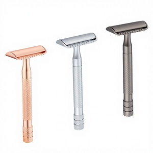 Rasoir de sécurité à double tranchant classique réutilisable en métal pour hommes, idéal pour l'épilation du maillot de bain - Product Image 3