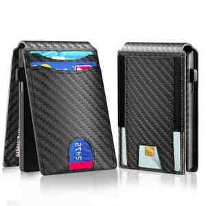 Men Vintage ID Credit Card Pop up Holder <b>Wallet</b> <b>RFID</b> Secure Slim <b>Wallet</b> with Detachable Magnetic Card Holder - Product Image 1