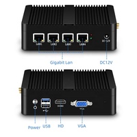 Mini PC sans ventilateur HelorPC, processeur Intel Ce-leron N2830, RAM DDR3, MSATA SDD, 4 Gigabit Ethernet, WiFi, routeur VPN Pfsense