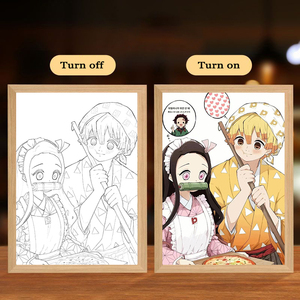 กล่องไฟ LED <span class=keywords><strong>3D</strong></span> ลายอะนิเมะ LED ไฟศิลปะสำห<span class=keywords><strong>รับ</strong></span>ห้อง<span class=keywords><strong>น</strong></span>อนใช้ USB เพ้นท์สีสำหรับตกแต่งเดสก์ท็อป - Product Image 1