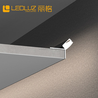 Noir sans bordure 45 °   Profil LED encastré incliné pour plâtre, canal encastré pour cloison sèche pour éclairage de plafond commercial