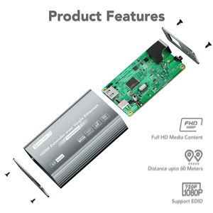 Extenseur HDMI SYONG 1080P 60M/196Ft <span class=keywords><strong>HD</strong></span> sur Ethernet RJ45, émetteur et récepteur, HDMI1.4 HDCP1.3 EDID, synchronisation vidéo et audio - Product Image 4