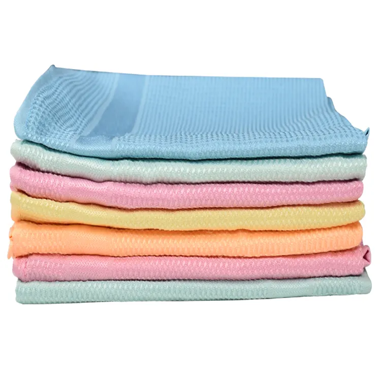 Wave Waffle Microfiber Towel Quick Dry Fabric Car Glass Cleaning Care Soft Wiping Towel