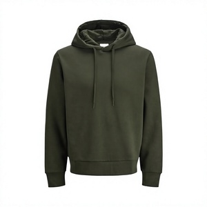 Sweat-shirts à capuche oversize pour couples, épais, style vintage, hiver, 100% coton, imprimé, tissé, uni, teint, avec poche - Product Image 3