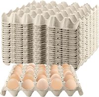 Plateaux empilables personnalisés de 30 unités en pâte à papier pour œufs, avec emballage sous film thermorétractable