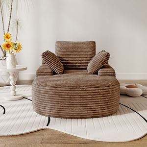 <span class=keywords><strong>Sofa</strong></span> Santai Minimalis Atunus Berlapis Kain Cokelat, Pengiriman Terkompresi, <span class=keywords><strong>Sofa</strong></span> Tunggal Bahan Kain <span class=keywords><strong>Corduroy</strong></span> untuk Kamar Tidur dan Ruang Tamu - Product Image 3